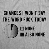 Mens Funny T Shirts Chances I Wont Say The Word Fuck Today Sarcastic Graphic Novelty Tee for Men