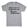 Mens Funny T Shirts Chances I Wont Say The Word Fuck Today Sarcastic Graphic Novelty Tee for Men
