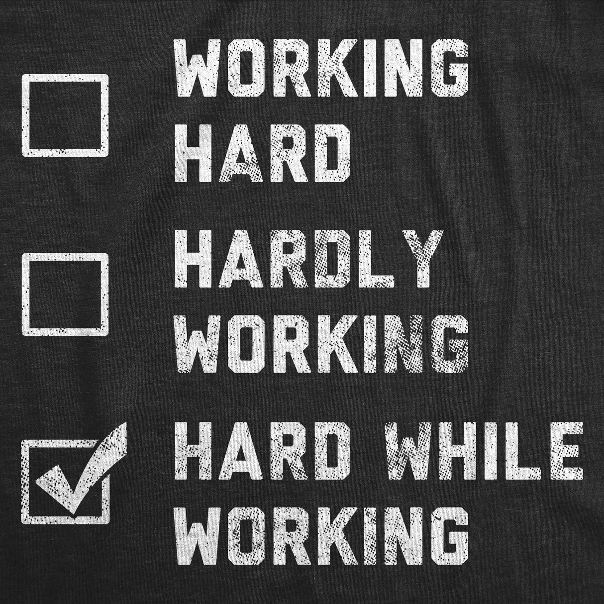 Mens Funny T Shirts Hard While Working Checklist Sarcastic Adult Joke Graphic Novelty Tee for Men