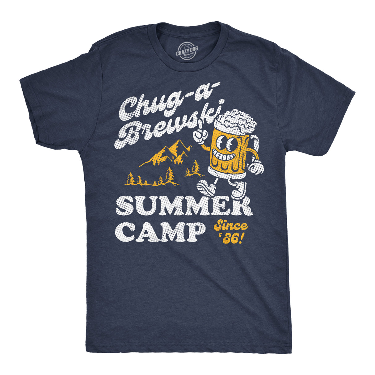 Mens Funny T Shirts Chug A Brewski Summer Camp Sarcastic Drinking Graphic Novelty Tee for Men