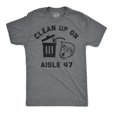 Mens Funny T Shirts Clean Up On Aisle 47 Sarcastic Anti Trump Graphic Novelty Tee for Men