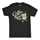Mens Funny T Shirts Coffee Run Shirt Sarcastic Caffeine Lovers Graphic Novelty Tee for Men