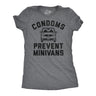 Womens Funny T Shirts Condoms Prevent Minivans Sarcastic Graphic Novelty Tee For Ladies