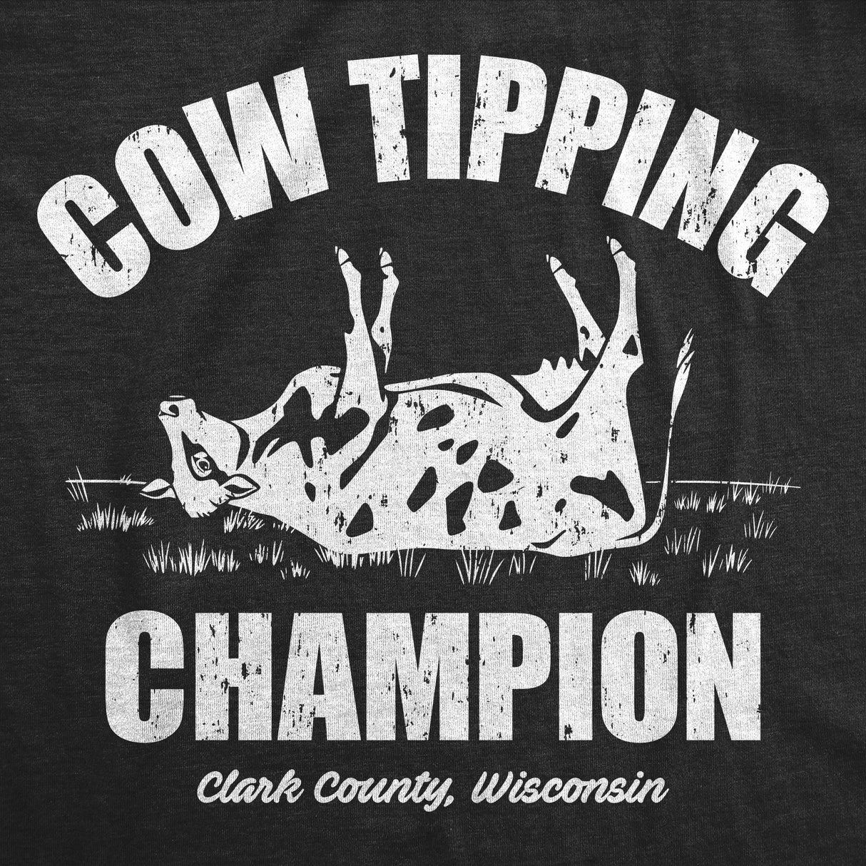 Mens Funny T Shirts Cow Tipping Champion Sarcastic Farm Graphic Novelty Tee for Men
