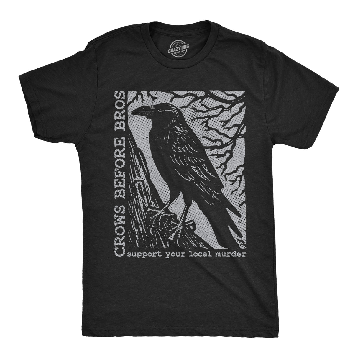 Mens Funny T Shirts Crows Before Bros Sarcastic Poe Graphic Novelty Tee for Men