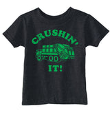 Toddler Funny T Shirts Crushin It Sarcastic Garbage Truck Graphic Novelty Tee for Young Kids