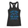Womens Funny Fitness Tank Crying At The Gym Sarcastic Workout Graphic Novelty Tank Top for Ladies