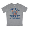 Youth Cutest Turkey At The Table T Shirt Funny Cute Thanksgiving Dinner Joke Tee for Kids
