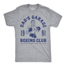 Mens Funny T Shirts Dads Garage Boxing Club Sarcastic Graphic Novelty Tee for Men
