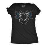 Womens Funny T Shirts Dancing Skeleton Butterflies Sarcastic Graphic Novelty Tee For Ladies