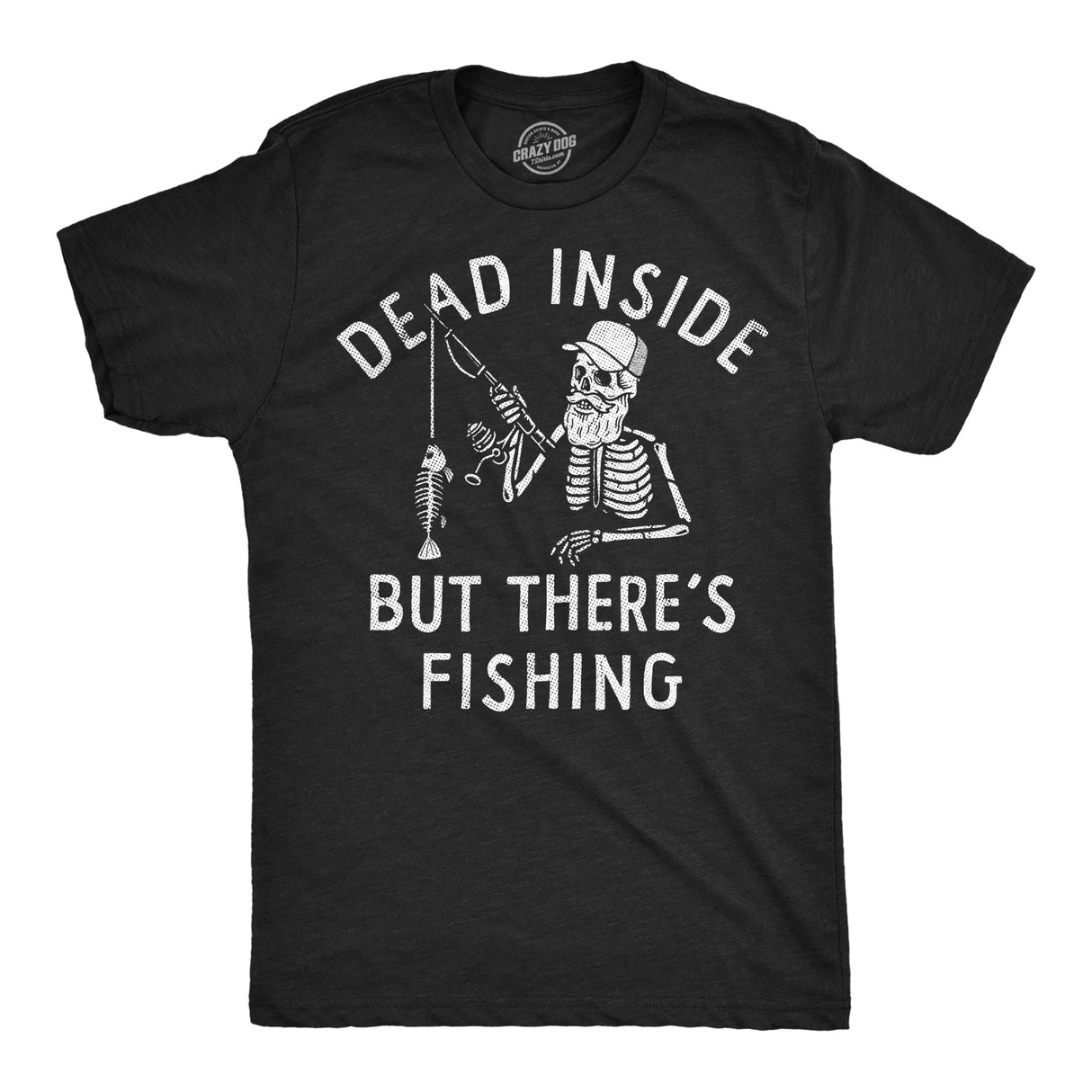 Mens Funny T Shirts Dead Inside But Theres Fishing Sarcastic Fish Graphic Novelty Tee for Men