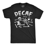 Mens Funny T Shirt Decaf Skeleton Sarcastic Coffee Graphic Novelty Tee for Men