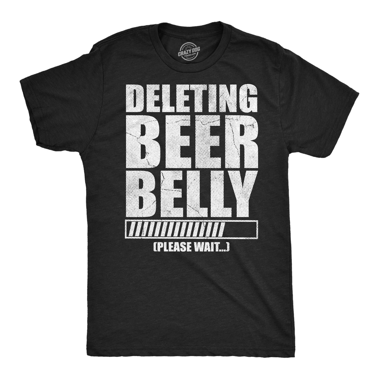 Mens Funny T Shirts Deleting Beer Belly Please Wait Sarcastic Fat Joke Graphic Novelty Tee for Men