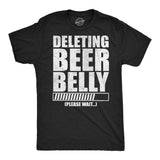 Mens Funny T Shirts Deleting Beer Belly Please Wait Sarcastic Fat Joke Graphic Novelty Tee for Men