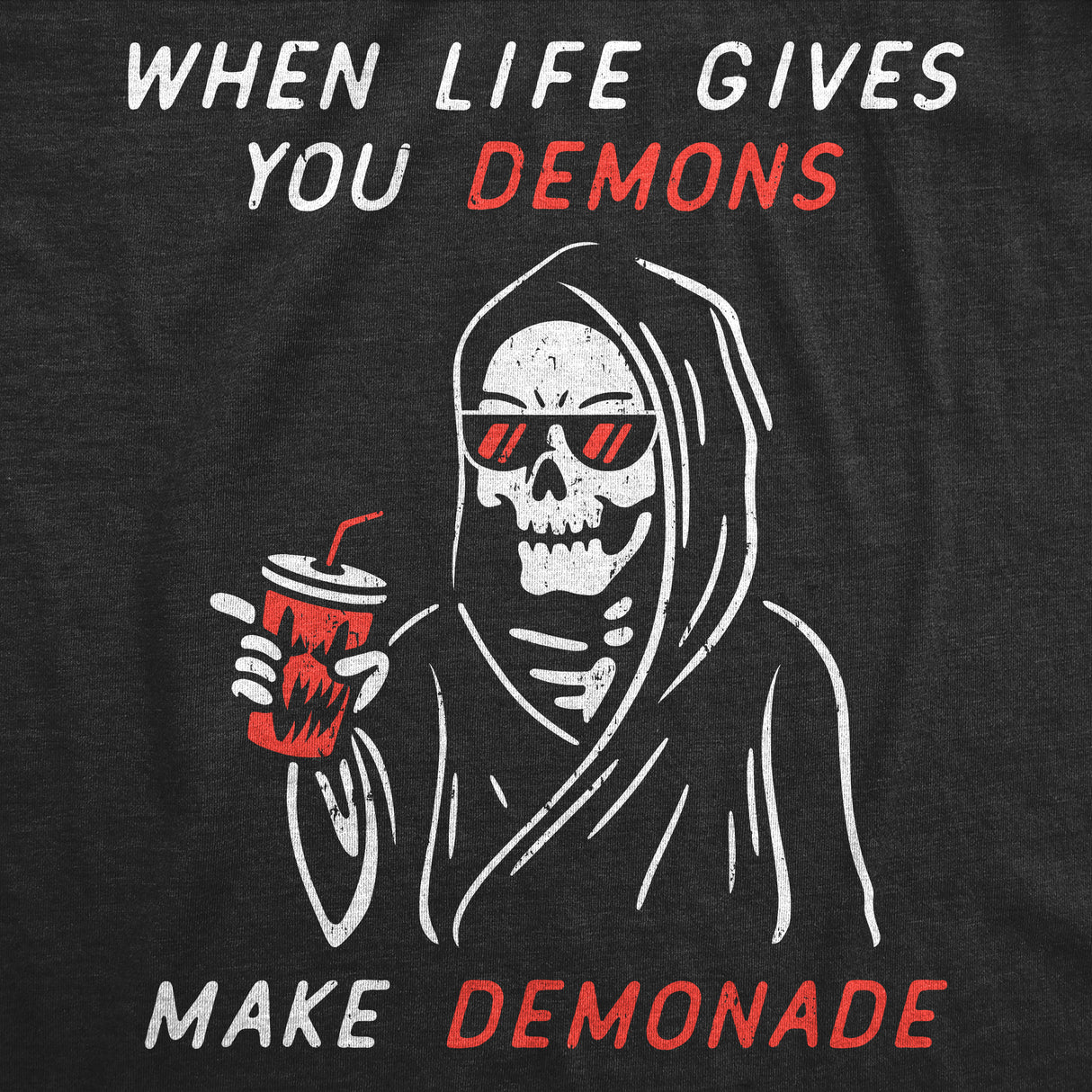 Mens Funny T Shirts When Life Gives You Demons Make Demonade Sarcastic Graphic Novelty Tee for Men