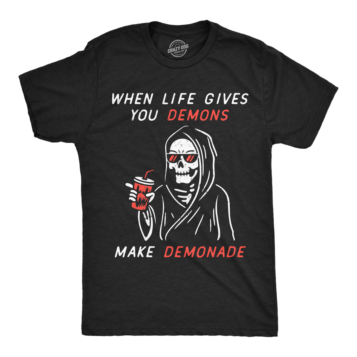 Mens Funny T Shirts When Life Gives You Demons Make Demonade Sarcastic Graphic Novelty Tee for Men