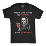 Mens Funny T Shirts When Life Gives You Demons Make Demonade Sarcastic Graphic Novelty Tee for Men