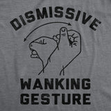 Mens Funny T Shirts Dissmissive Wanking Gesture Sarcastic Graphic Novelty Tee for Men