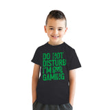 Youth Funny T Shirts Do Not Disturb Im Gaming Sarcastic Gamer Graphic Novelty Tee for Kids