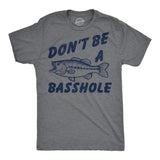 Mens Funny T Shirts Dont Be A Basshole Sarcastic Fishing Graphic Novelty Tee for Men