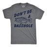 Mens Funny T Shirts Dont Be A Basshole Sarcastic Fishing Graphic Novelty Tee for Men