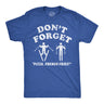 Mens Funny T Shirts Dont Forget Pizza French Fries Sarcastic Skiing Graphic Novelty Tee for Men
