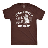 Mens Funny T Shirts I Dont Give A Shit Fuck Or Dam Sarcastic Beaver Graphic Novelty Tee for Men
