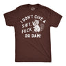 Mens Funny T Shirts I Dont Give A Shit Fuck Or Dam Sarcastic Beaver Graphic Novelty Tee for Men