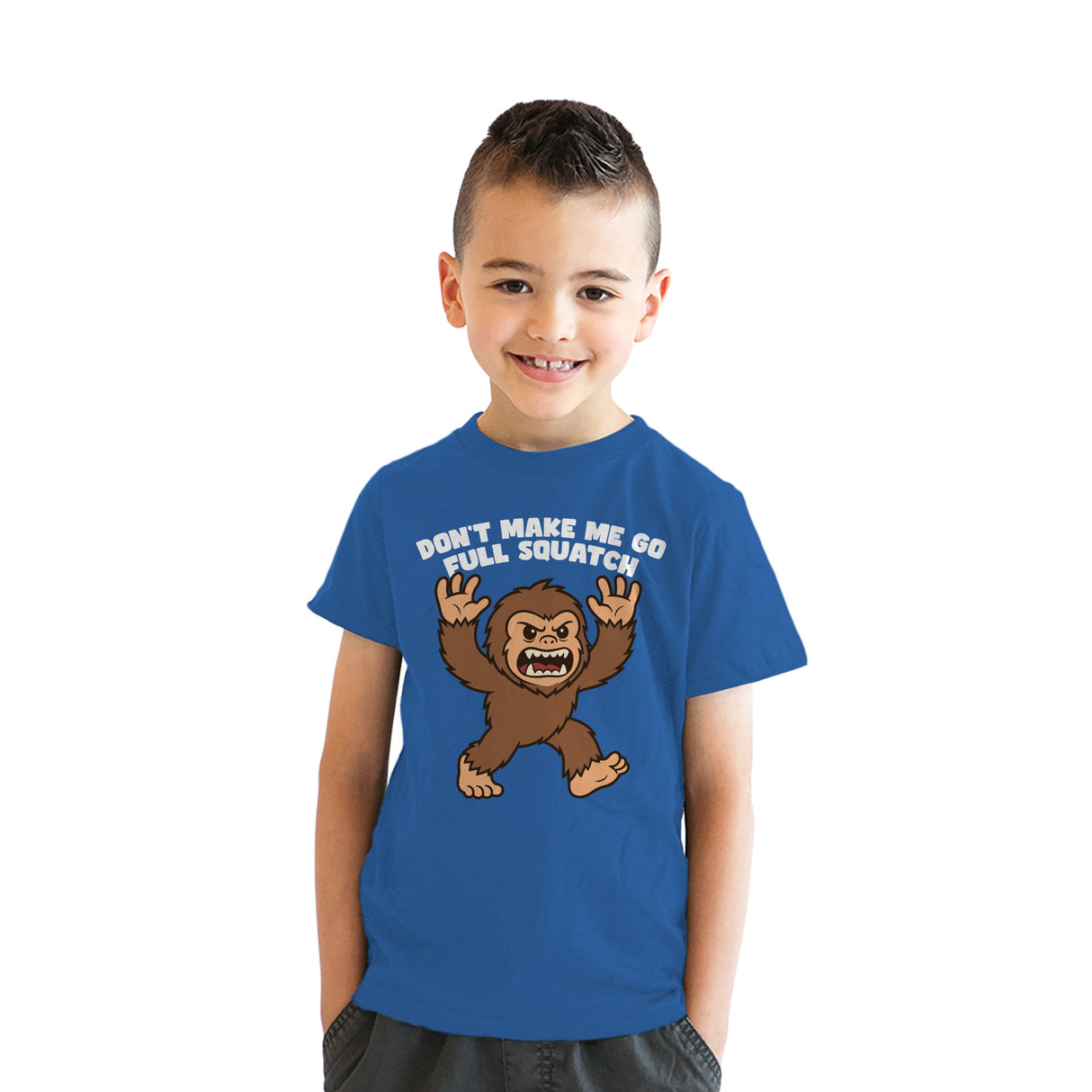 Youth Funny T Shirts Dont Make Me Go Full Squatch Sarcastic Bigfoot Graphic Novelty Tee for Kids