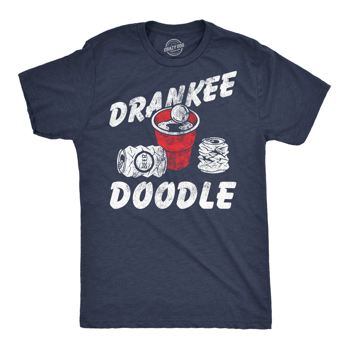 Mens Funny T Shirts Drankee Doodle Sarcastic Fourth Of July Graphic Novelty Drinking Tee for Men