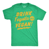 Mens Funny T Shirts Drink Tequila Its Vegan Sarcastic Drinking Graphic Tee for Men