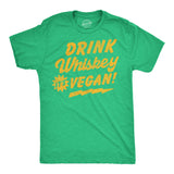 Mens Funny T Shirts Drink Whiskey Its Vegan Sarcastic Drinking Graphic Tee for Men