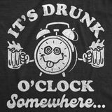 Mens Funny T Shirts Its Drunk Oclock Somewhere Sarcastic St Patricks Day Graphic Novelty Tee for Men