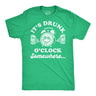 Mens Funny T Shirts Its Drunk Oclock Somewhere Sarcastic St Patricks Day Graphic Novelty Tee for Men