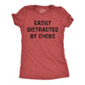 Womens Funny T Shirts Easily Distracted By Cocks Sarcastic Rooster Graphic Novelty Tee for Ladies