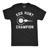 Mens Funny T Shirts Egg Hunt Champion Sarcastic Sperm Graphic Novelty Tee for Men