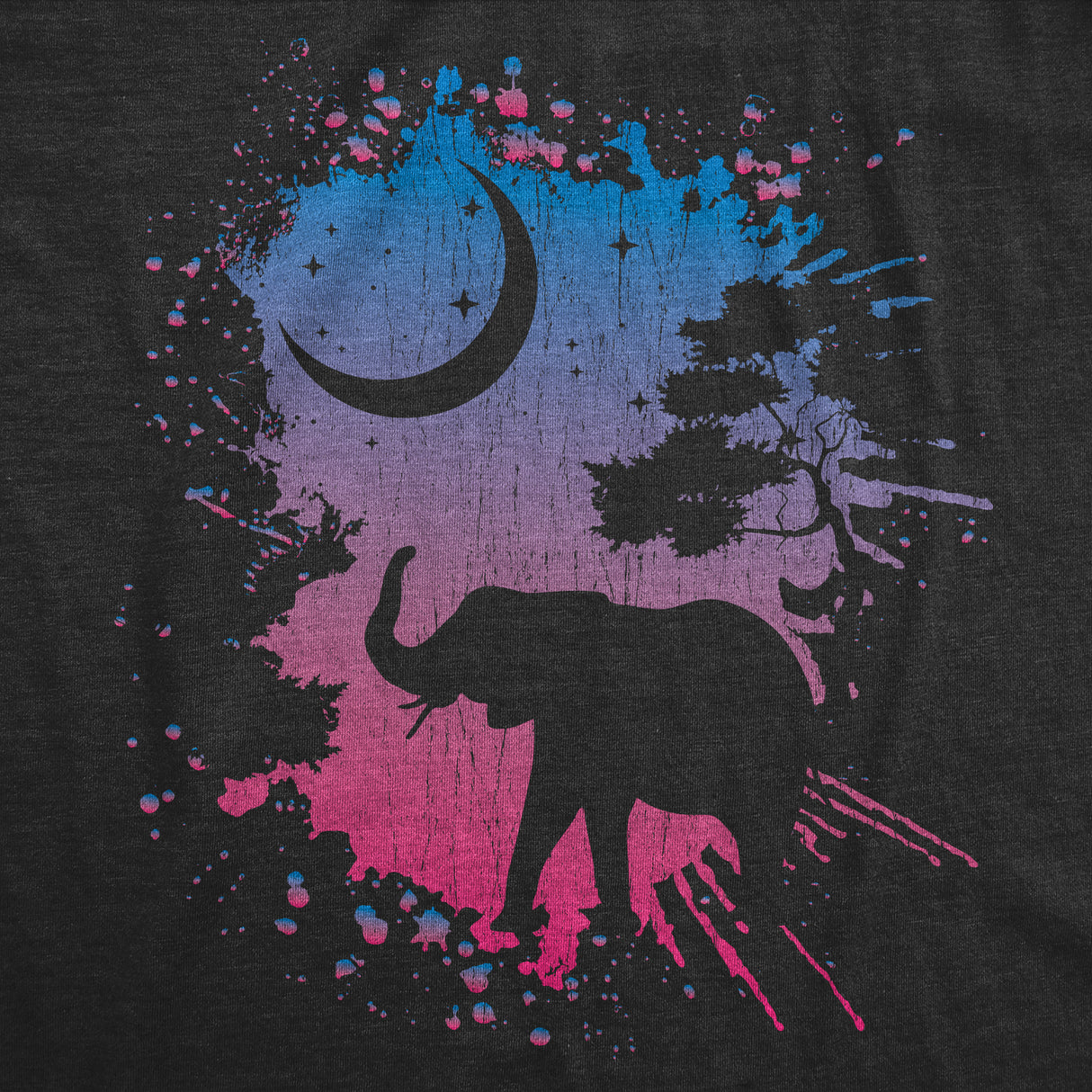 Womens Funny T Shirts Elephant Moon Awesome Animal Nature Graphic Novelty Tee For Ladies