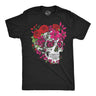 Mens Funny T Shirts Eternal Blossom Sarcastic Floral Skull Graphic Novelty Tee For Men