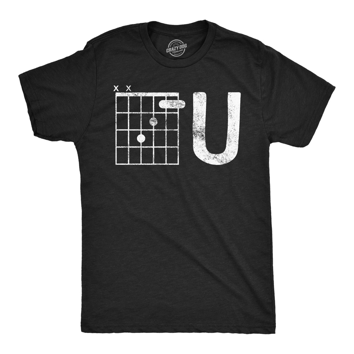 Mens Funny T Shirts F U Guitar Chord Sarcastic Music Joke Graphic Tee for Men