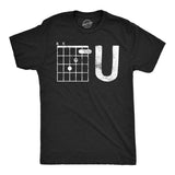 Mens Funny T Shirts F U Guitar Chord Sarcastic Music Joke Graphic Tee for Men
