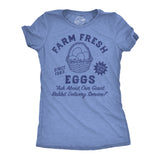 Womens Funny T Shirts Farm Fresh Eggs Sarcastic Easter Graphic Novelty Tee for Ladies
