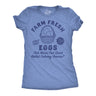 Womens Funny T Shirts Farm Fresh Eggs Sarcastic Easter Graphic Novelty Tee for Ladies