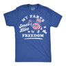 Mens Funny T Shirts My Farts Smell Like Freedom Sarcastic Fourth Of July Graphic Novelty Tee for Men