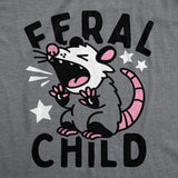 Toddler Funny T Shirts Feral Child Sarcastic Wild Animal Graphic Novelty Tee for Kids