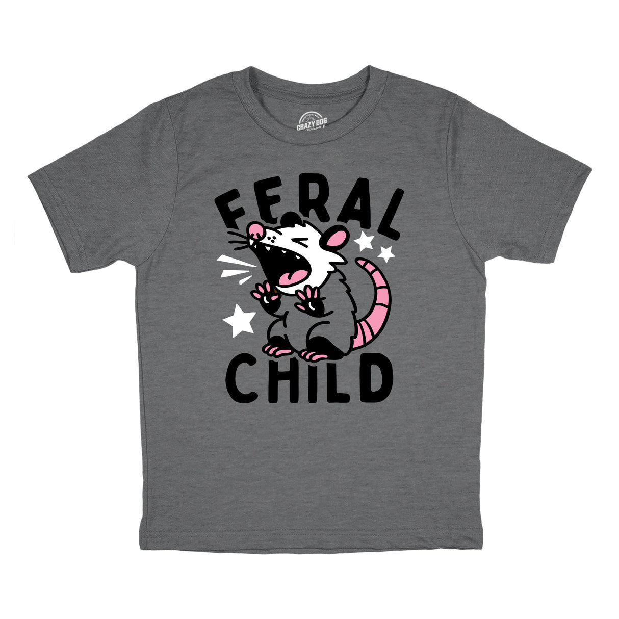 Toddler Funny T Shirts Feral Child Sarcastic Wild Animal Graphic Novelty Tee for Kids