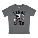 Toddler Funny T Shirts Feral Child Sarcastic Wild Animal Graphic Novelty Tee for Kids