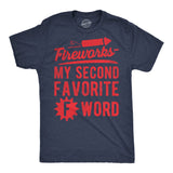 Mens Funny T Shirts Fireworks My Second Favorite F Word Sarcastic Fourth Of July Graphic Novelty Tee for Men