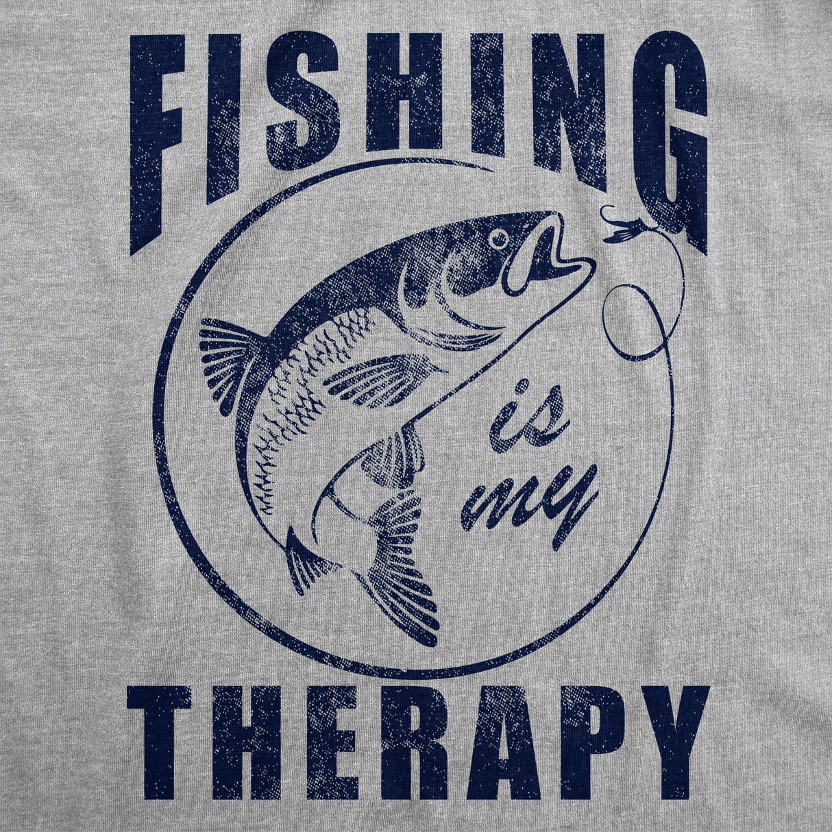 Mens Funny T Shirts Fishing Is My Therapy Sarcastic Fish Graphic Novelty Tee for Men