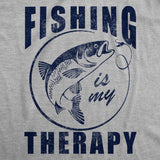 Mens Funny T Shirts Fishing Is My Therapy Sarcastic Fish Graphic Novelty Tee for Men