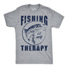 Mens Funny T Shirts Fishing Is My Therapy Sarcastic Fish Graphic Novelty Tee for Men